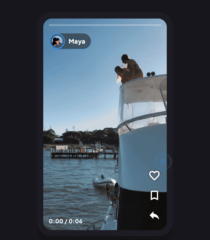 Swipe left through six-second video stories from friends in Stiitch.